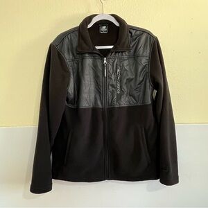 New Balance Black and Gray Fleece Full Zip Windbreaker Style Jacket Size Small